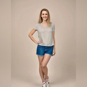 Women’s Hasting & Smith Chic White Short Sleeve Blouse Size Medium